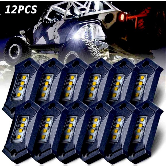 LED Rock Lights 12PCS - Trucks RZR ATV UTV JEEP Off Road Trail Rig High Power - Picture 1 of 7